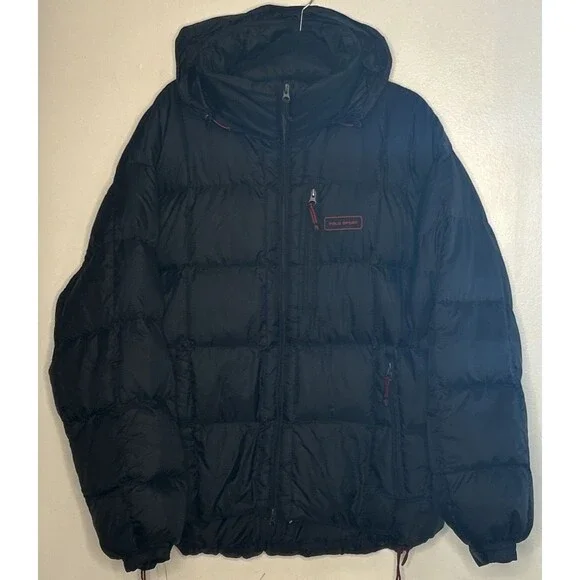 Polo Sport Ralph Lauren Down Puffer Coat Mens XXL Large Black Hood Ski Quiet Lux - Picture 1 of 6
